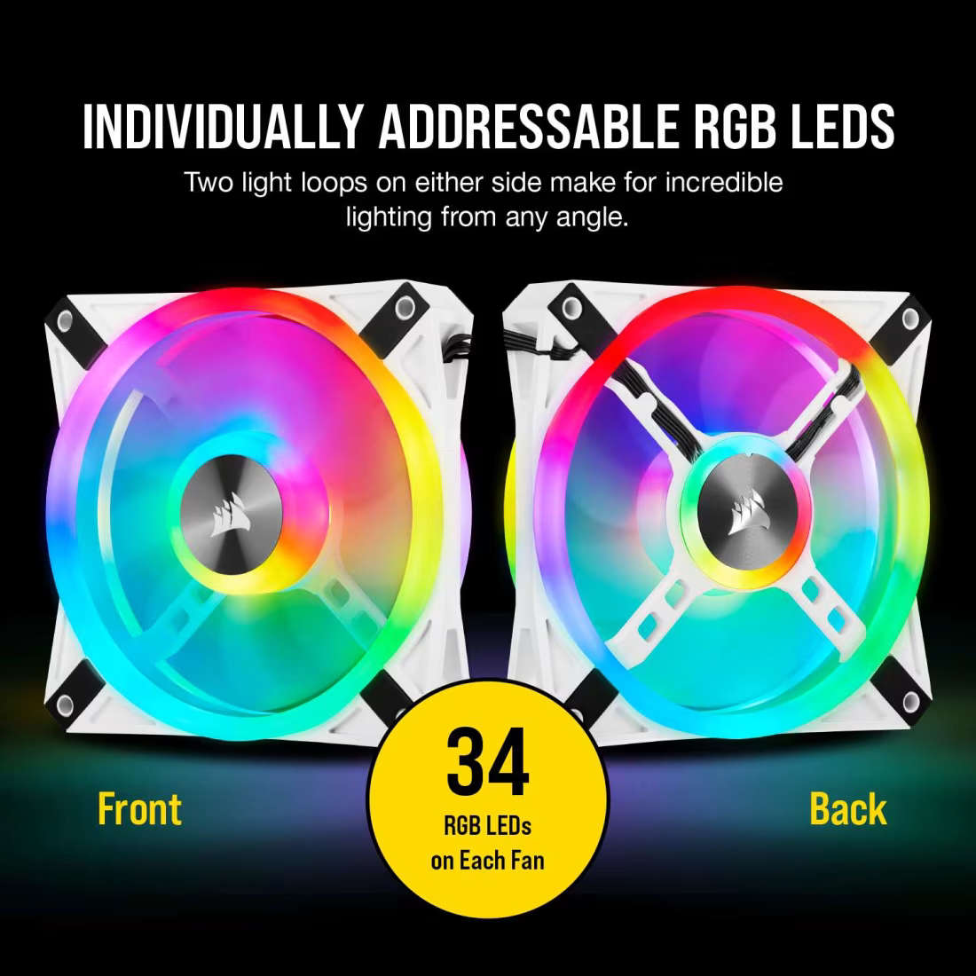 Corsair - iCUE QL120 RGB 120mm 6 Pack with Corsair Commander Pro