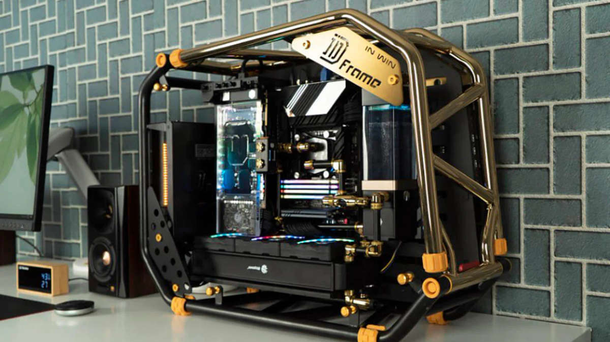 InWin D-Frame 2.0 Gold Open Air Signature Chassis With 1050 Modular PSU