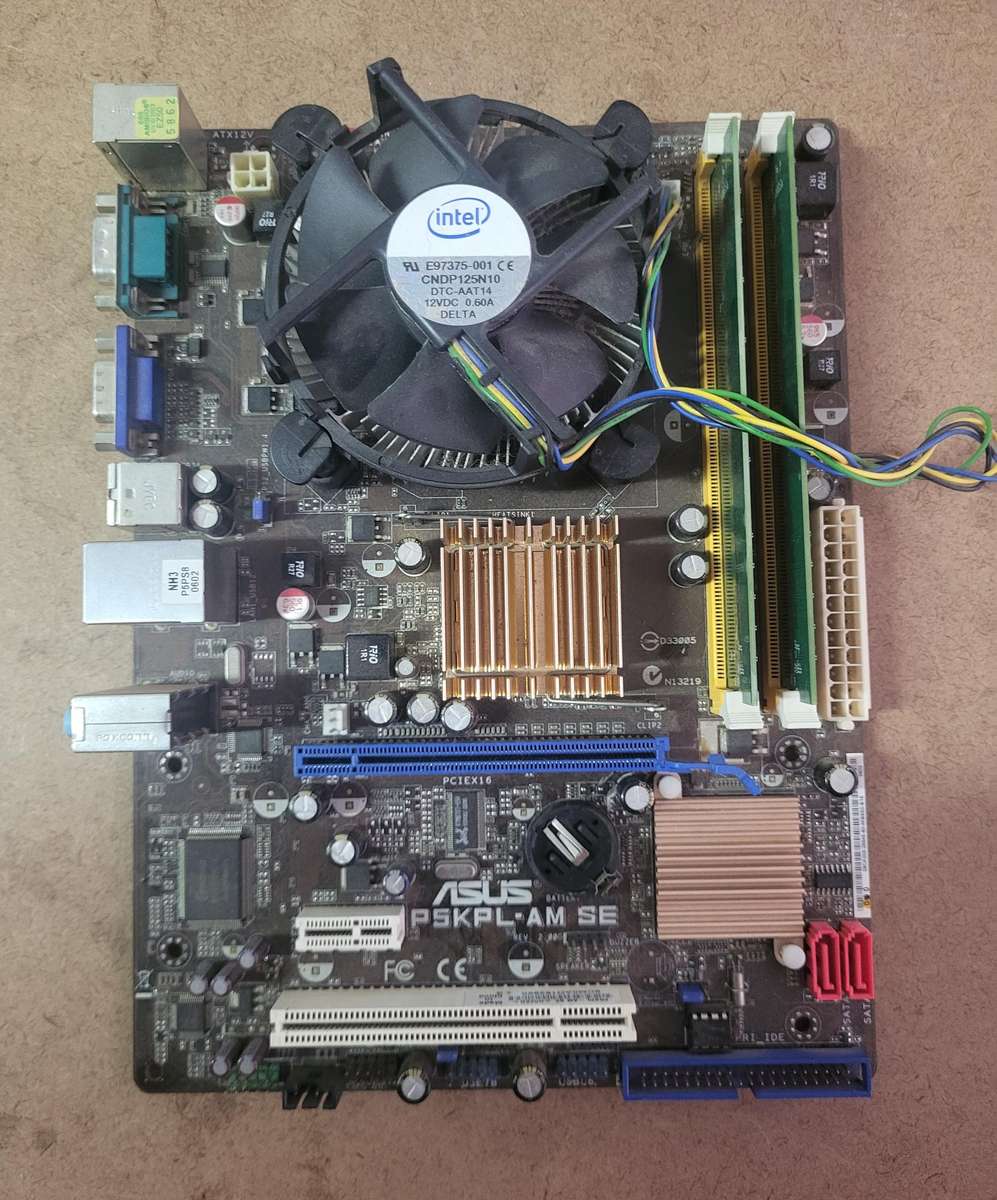 Retro Asus P5KPL-AM SE Motherboard + Core2Quad Q8400