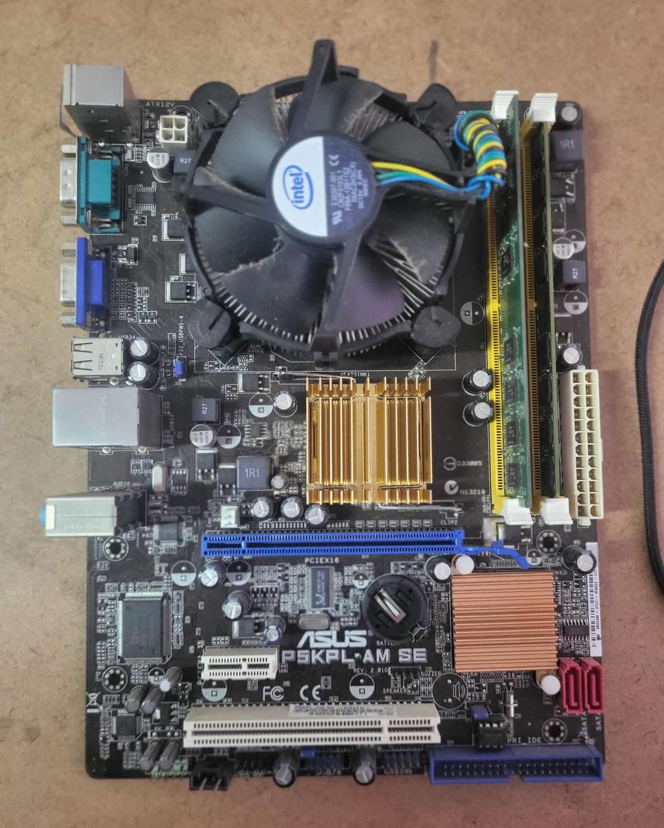 Retro Asus P5KPL-AM SE Motherboard + Core2Duo E7400