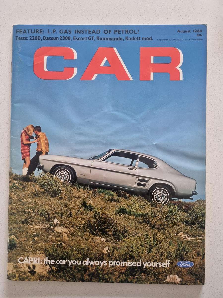 Vintage CAR magazine (Ford Capri on cover) August 1969
