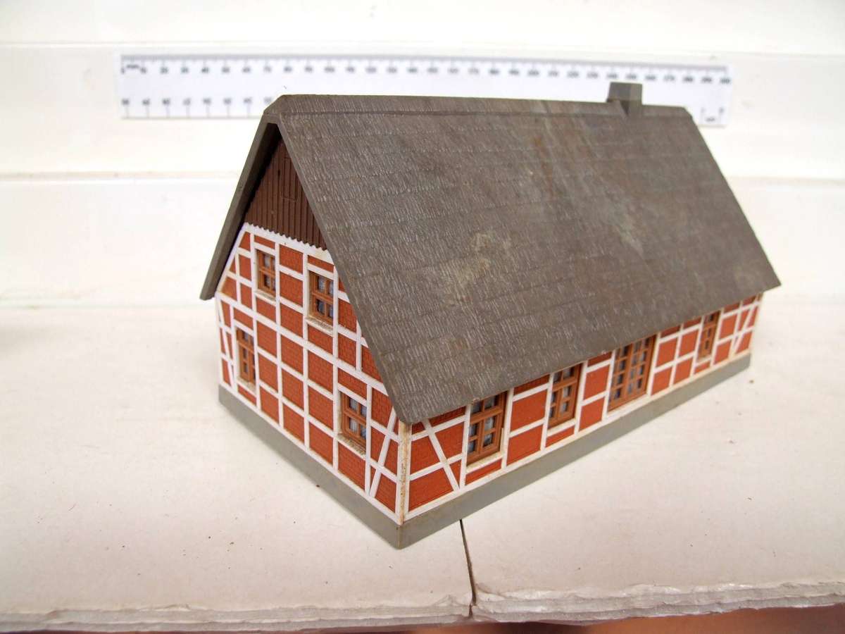 KIBRI HO/OO:  On Auction is this German Style Plastic Building in Fair Used Condition.