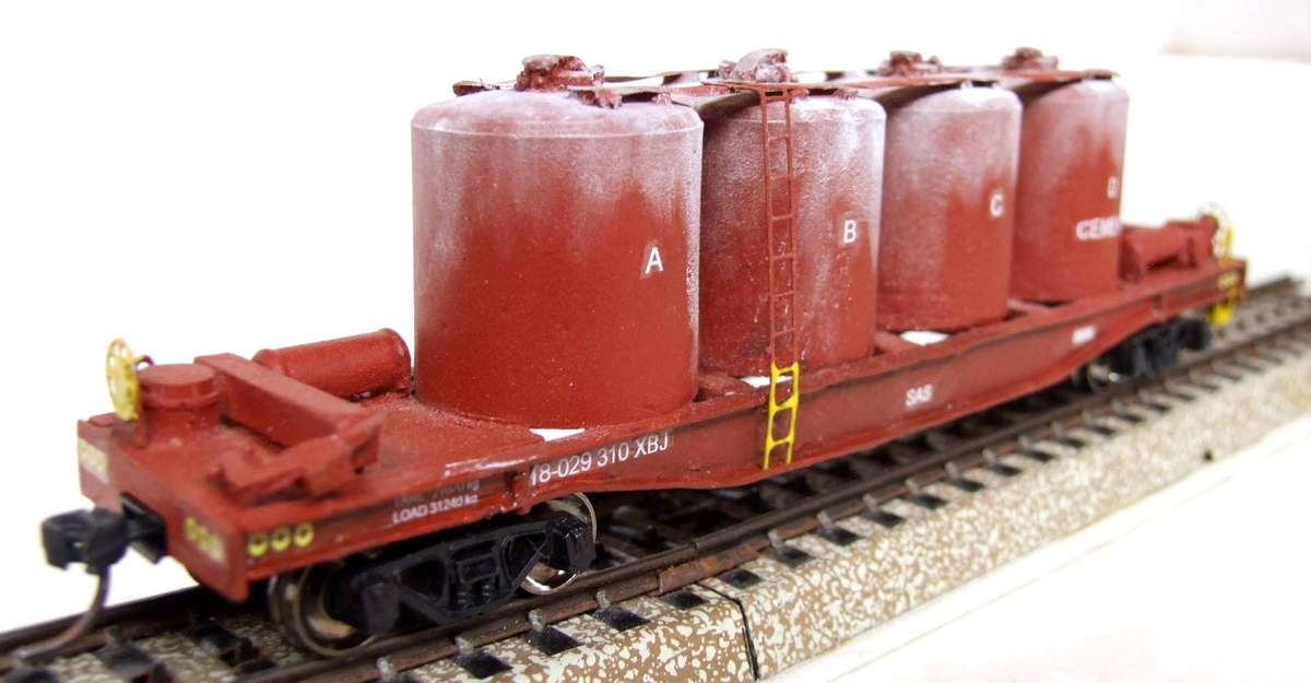 MODEL HO: SAR 4 Pot ABJ Cement Car(Weathered) in Good Un-Boxed, Condition (RSA)