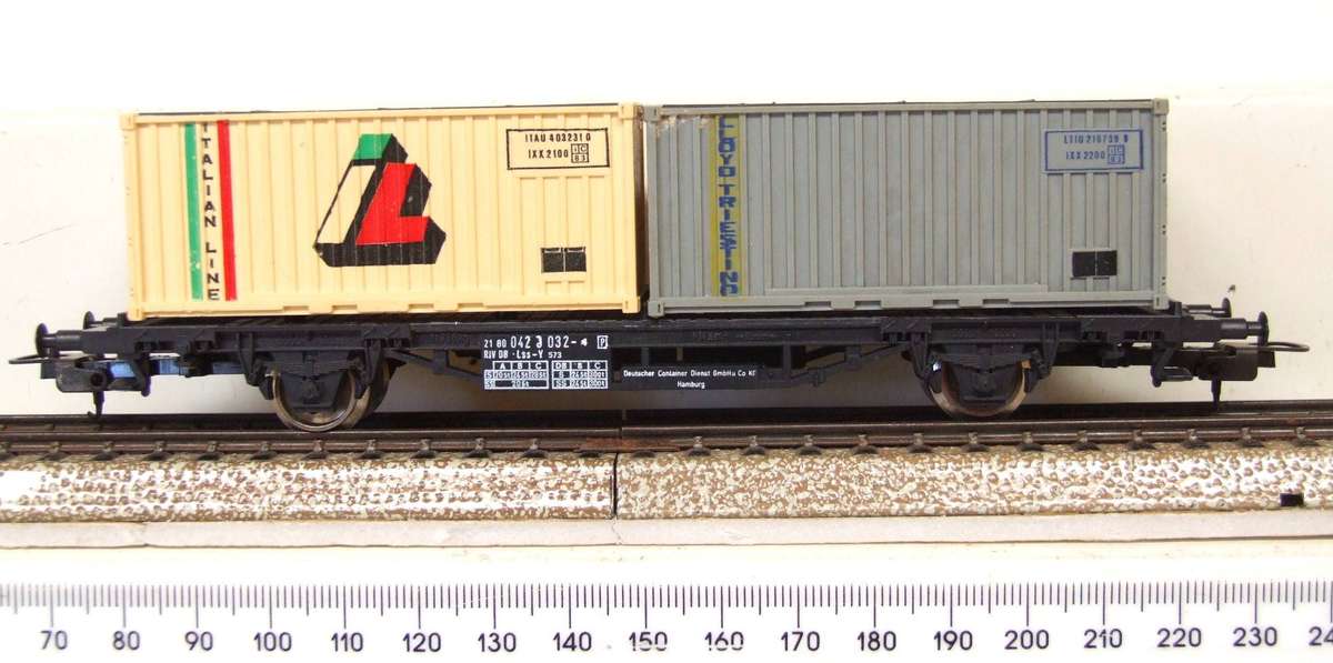 LIMA HO: European Container Carrier with Load in Good Un-Boxed Used Condition (Italy)