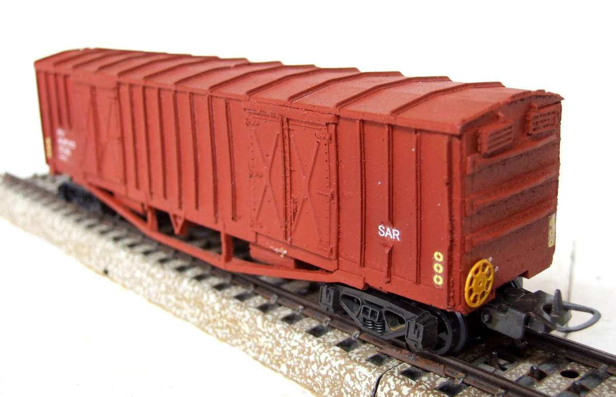 FREIGHT HO: Resin Molded SAR "FBJ" Closed Freight Wagon in Good, Used Condition