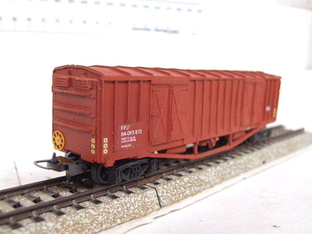 FREIGHT HO: Resin Molded SAR "FBJ" Closed Freight Wagon in Good, Used Condition