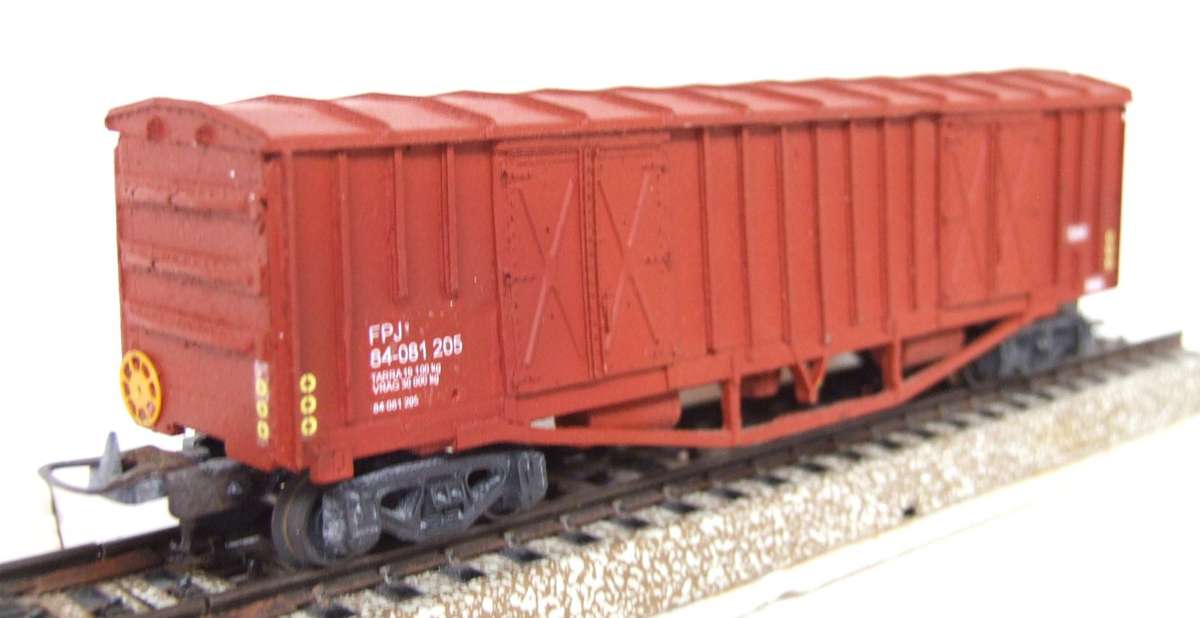 FREIGHT HO: Resin Molded SAR "FBJ" Closed Freight Wagon in Good, Used Condition