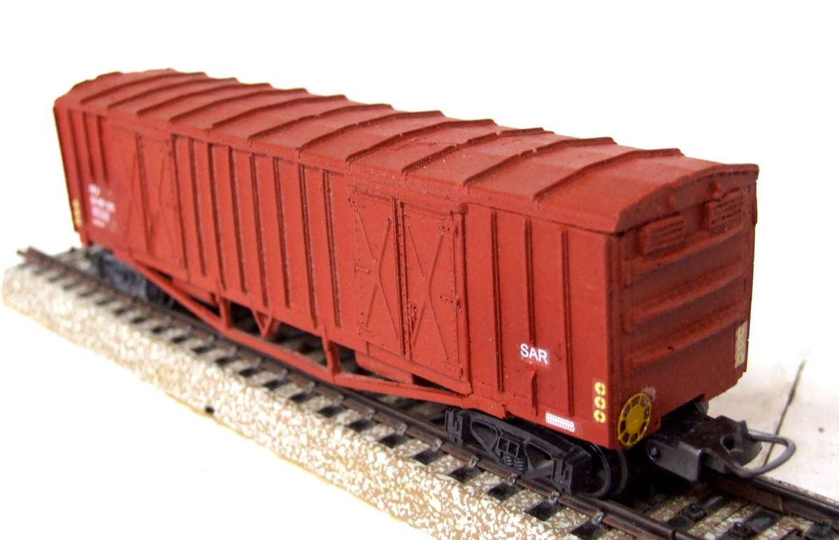 FREIGHT HO: Resin Molded SAR "FBJ" Closed Freight Wagon in Good, Used Condition