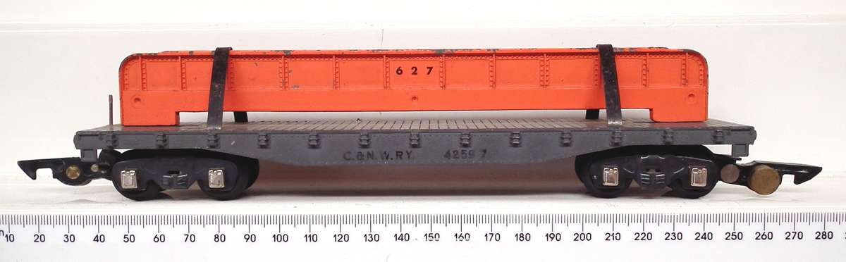 AMERICAN FLYER S:  Vintage All Metal Lowbed Freight Wagon in Good Un-Boxed condition(USA)