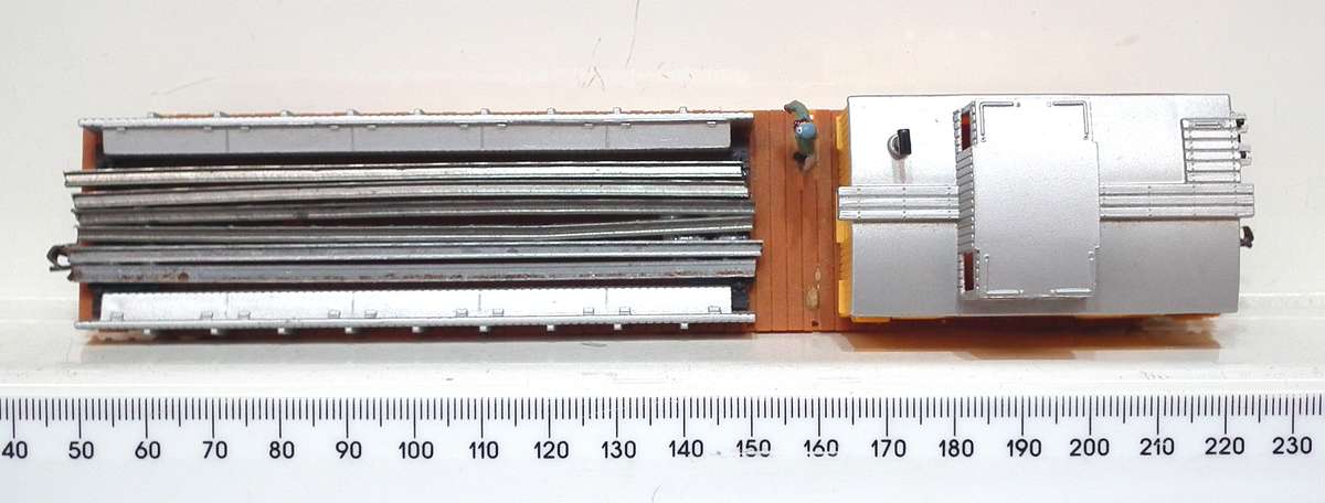 MEHANO HO:  P.R.R. Track Maintenance Car with Track Load in Good Un-Boxed condition.