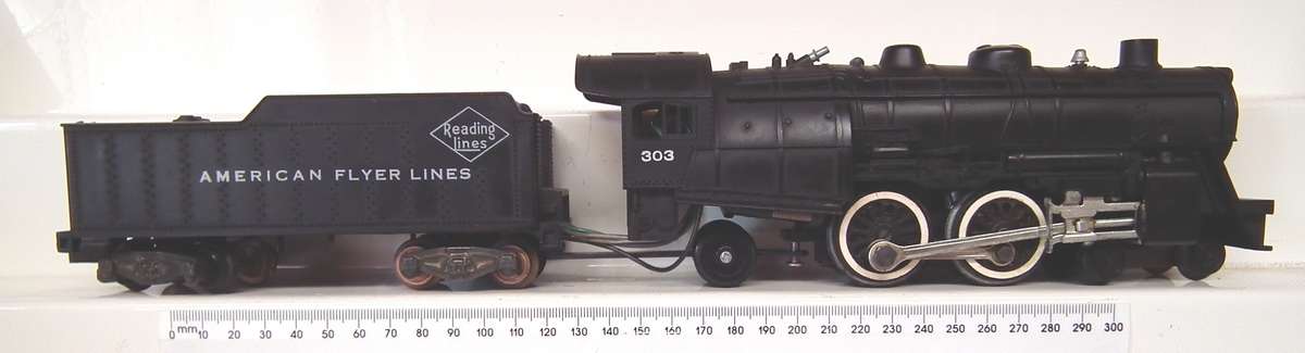 AMERICAN FLYER S:  Vintage 4-4-2 AC Steam Loco(303) with Tender in Very Good Un-Boxed condition(USA)