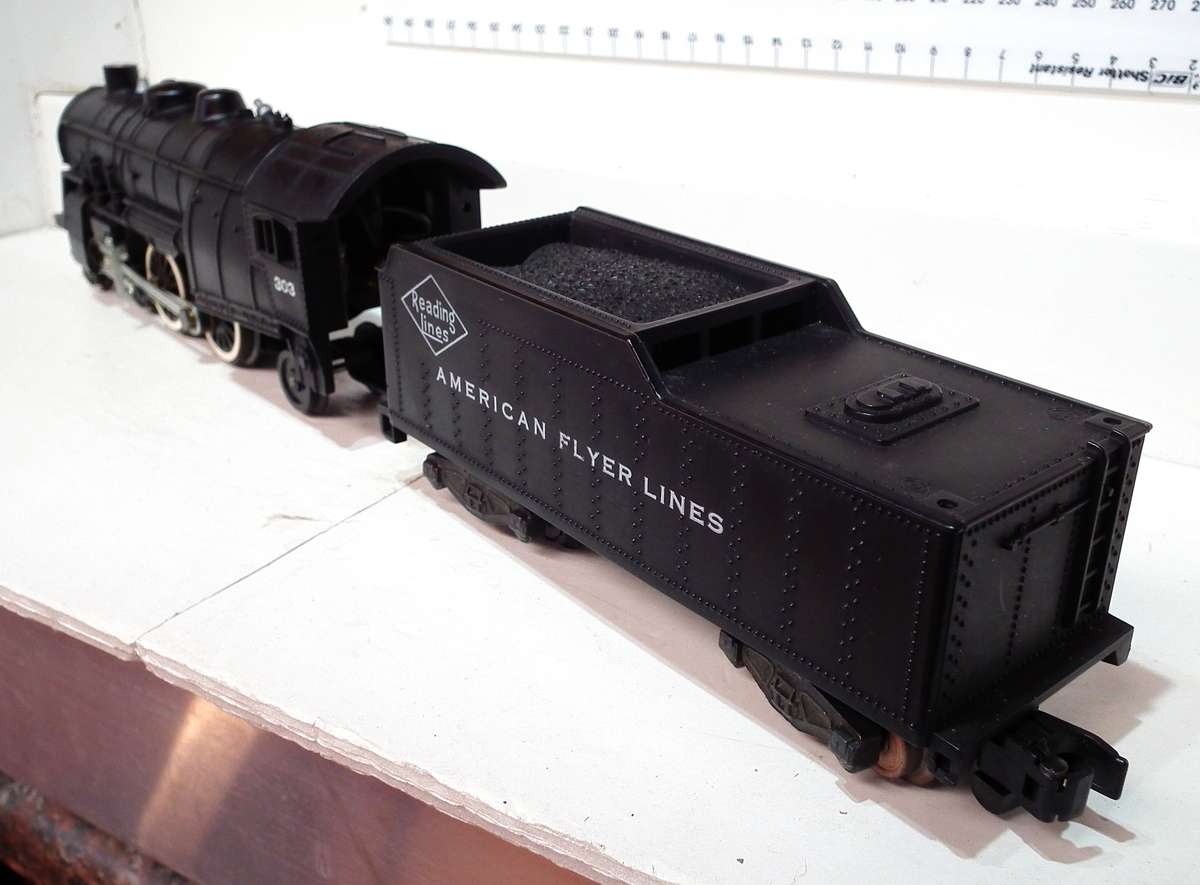 AMERICAN FLYER S:  Vintage 4-4-2 AC Steam Loco(303) with Tender in Very Good Un-Boxed condition(USA)