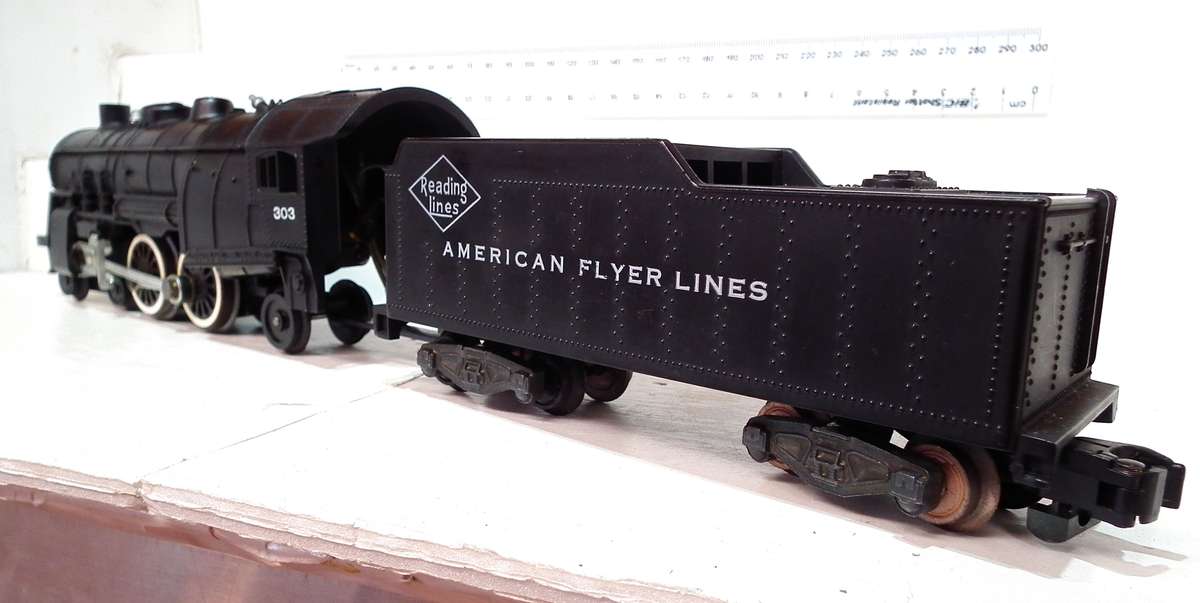 AMERICAN FLYER S:  Vintage 4-4-2 AC Steam Loco(303) with Tender in Very Good Un-Boxed condition(USA)