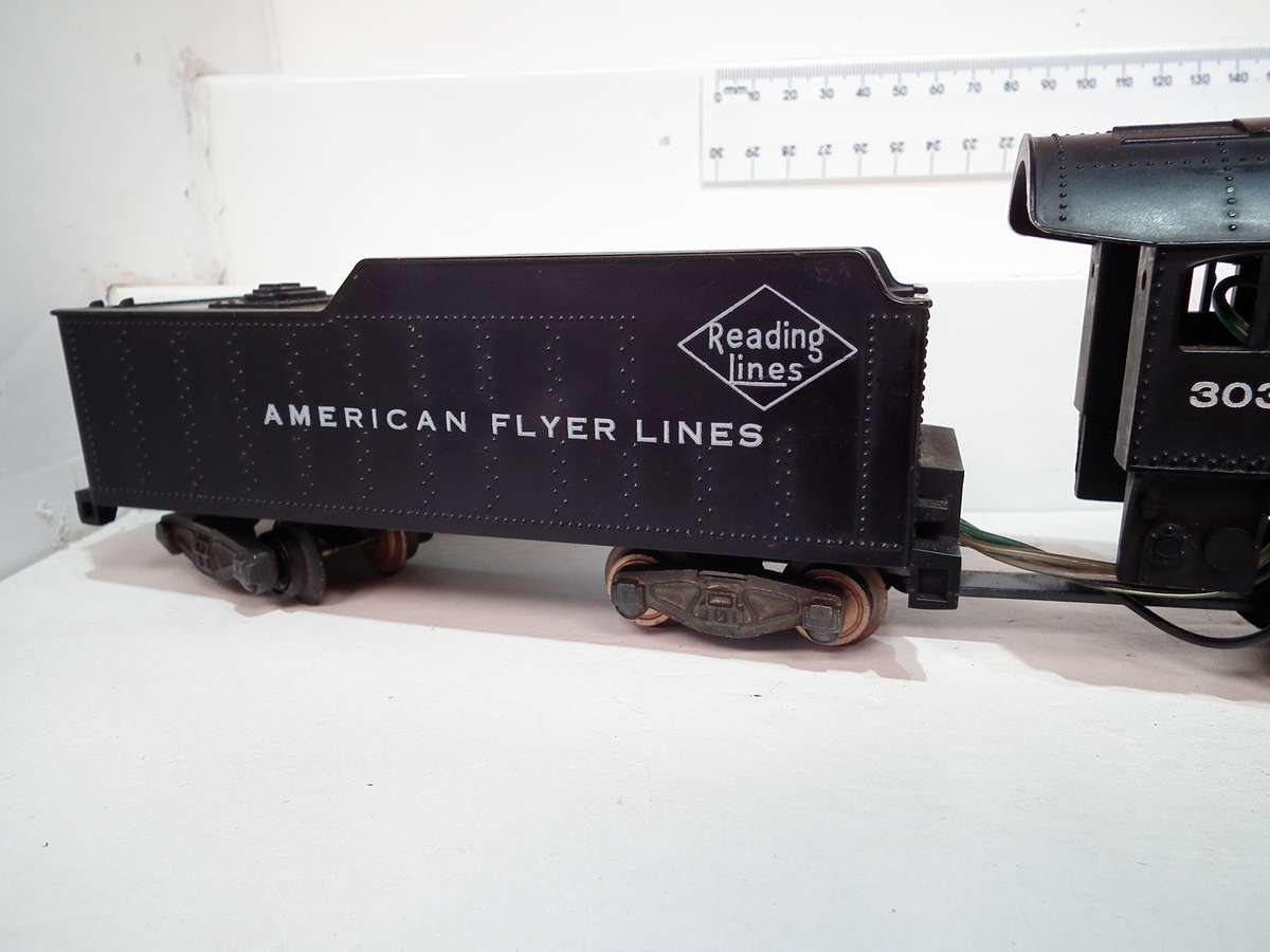 AMERICAN FLYER S:  Vintage 4-4-2 AC Steam Loco(303) with Tender in Very Good Un-Boxed condition(USA)