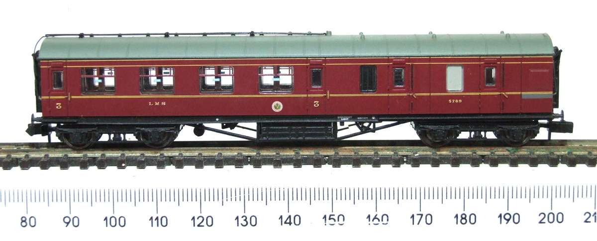 BACHMANN N:  Vintage "LMS" Passenger Coach in Good Boxed condition.