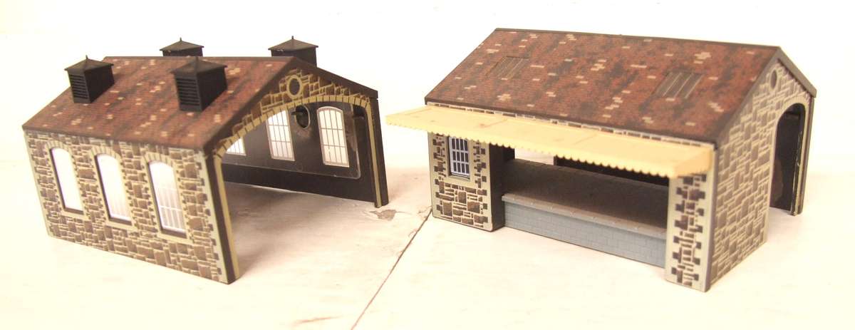 SCENERY N: These Two Locomotive Sheds are Available for Purchase in Good Condition.