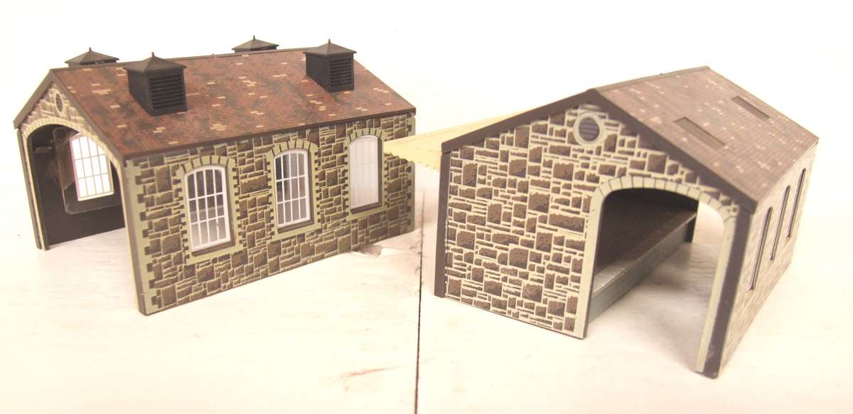 SCENERY N: These Two Locomotive Sheds are Available for Purchase in Good Condition.