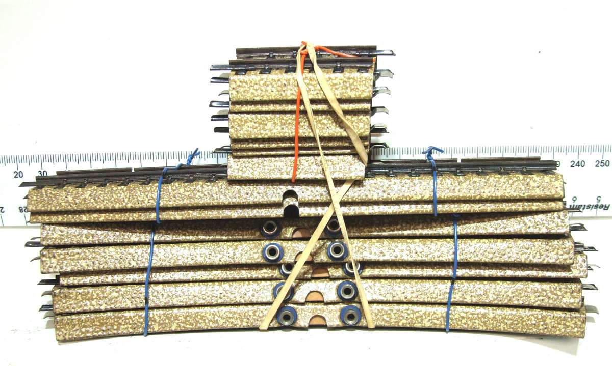 MARKLIN HO:  12pc Mixed Metal M-Track with Metal Underlay in Good, Used Condition.(W Germany)