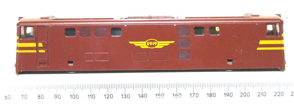 LIMA HO: Brown SAR `Trans Karoo` E5 Loco Body in Fair condition for Parts or Repair.(Italy)