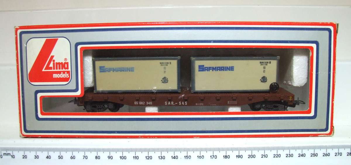 LIMA HO: SAR Container Carrier with Load in Good Boxed Used Condition (Italy)