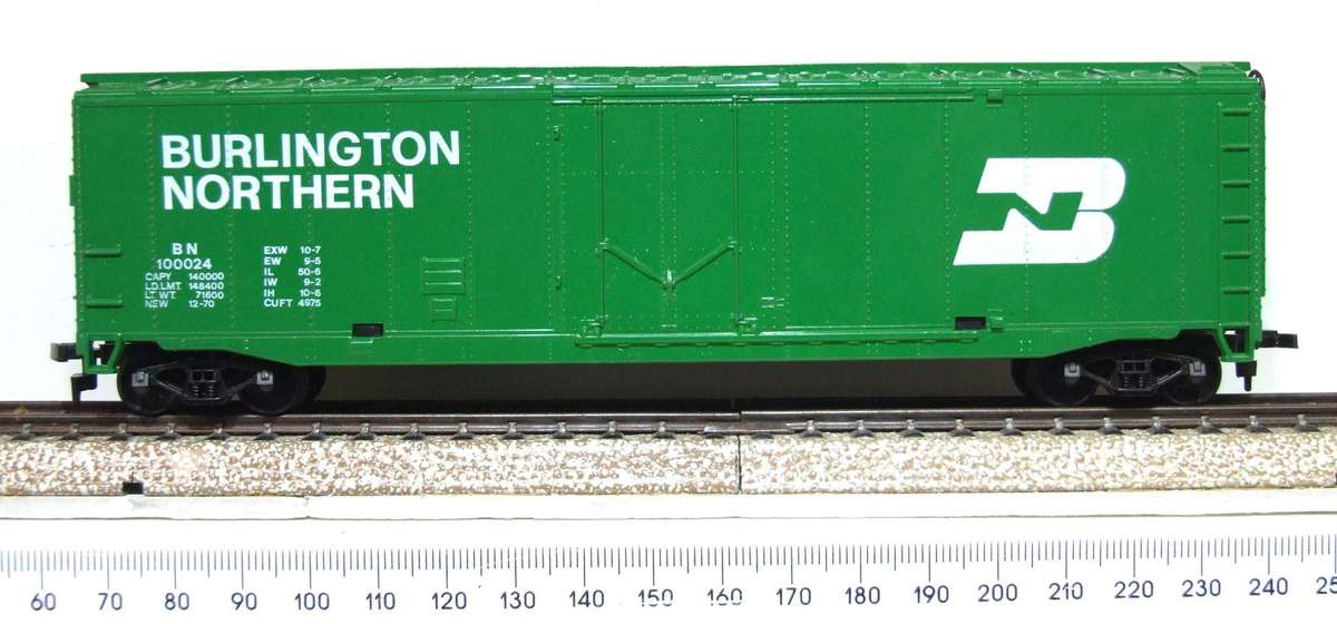 AHM HO: BURLINGTON 50' Box Car in New Old Stock Boxed condition.(USA)