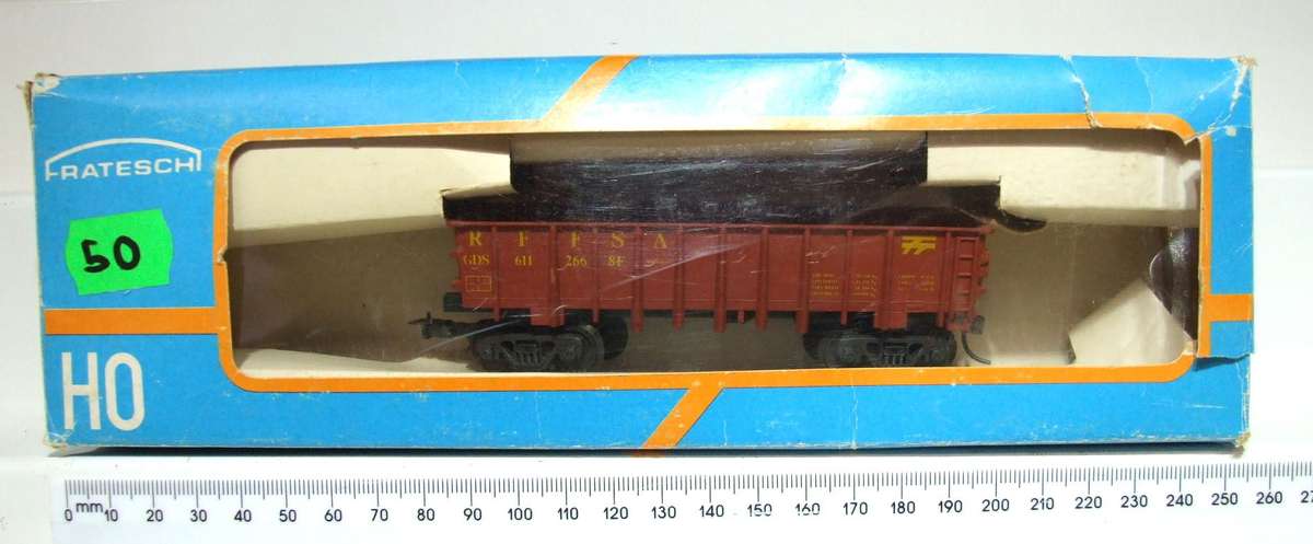 FRATESCHI HO: Coal Hopper with Different Couplings in Good Boxed, Used condition (Italy)