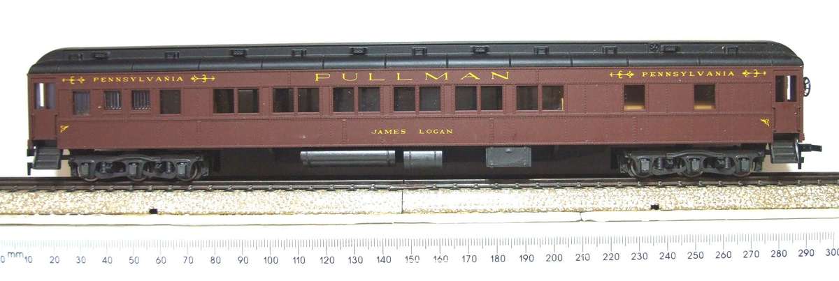 RIVAROSSI HO: Detailed US "PENCELVANIA" Passenger Coach with Lights in Good Un-Boxed condition.