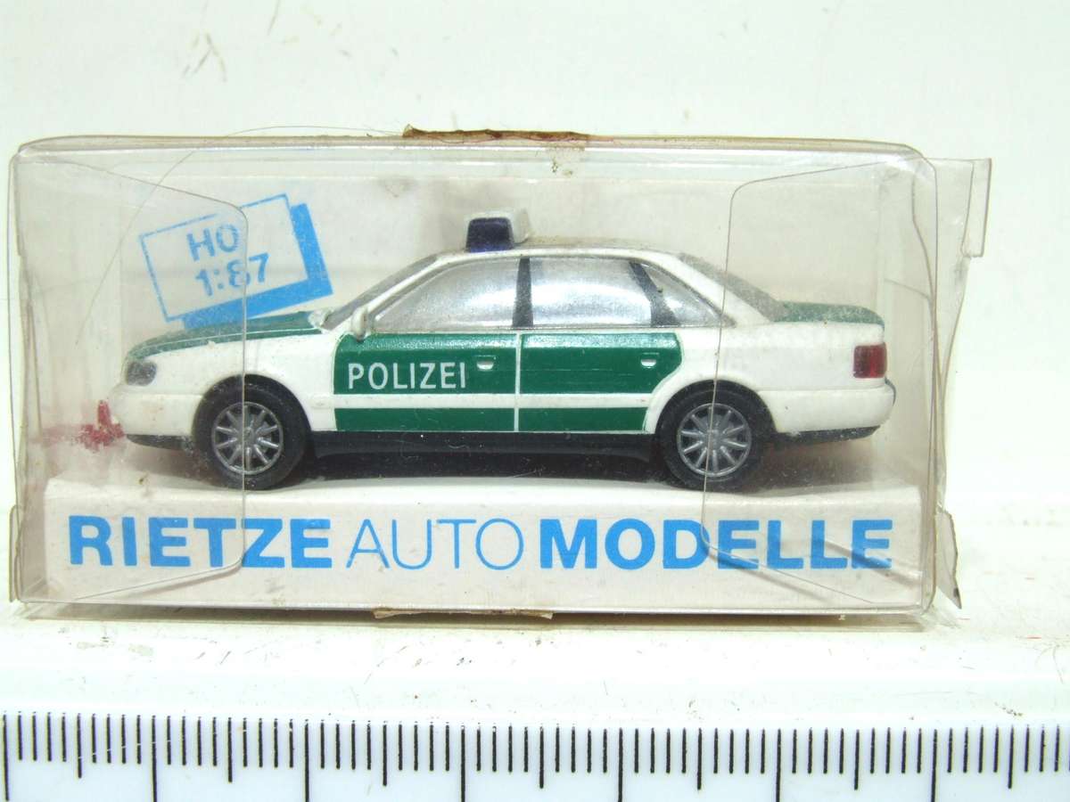 RIETZE HO: Highly Detailed AUDI A8 Polizei Car in Good Used Boxed Condition.(Germany)