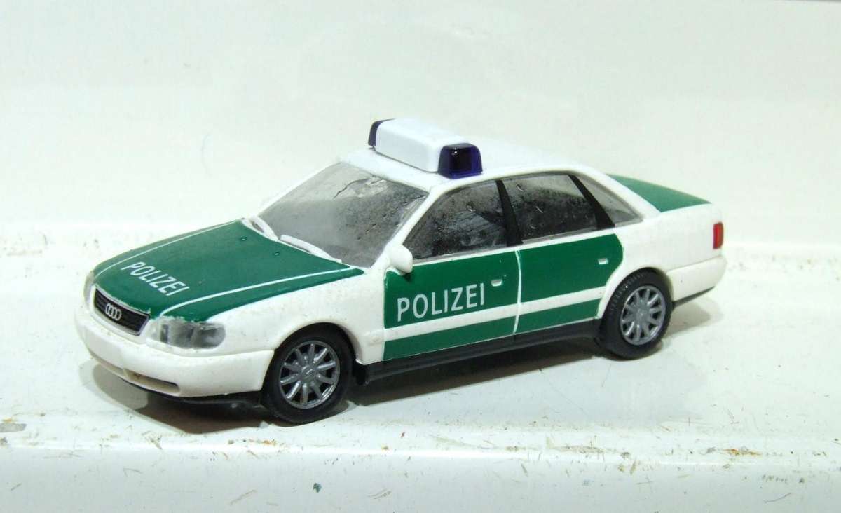 RIETZE HO: Highly Detailed AUDI A8 Polizei Car in Good Used Boxed Condition.(Germany)