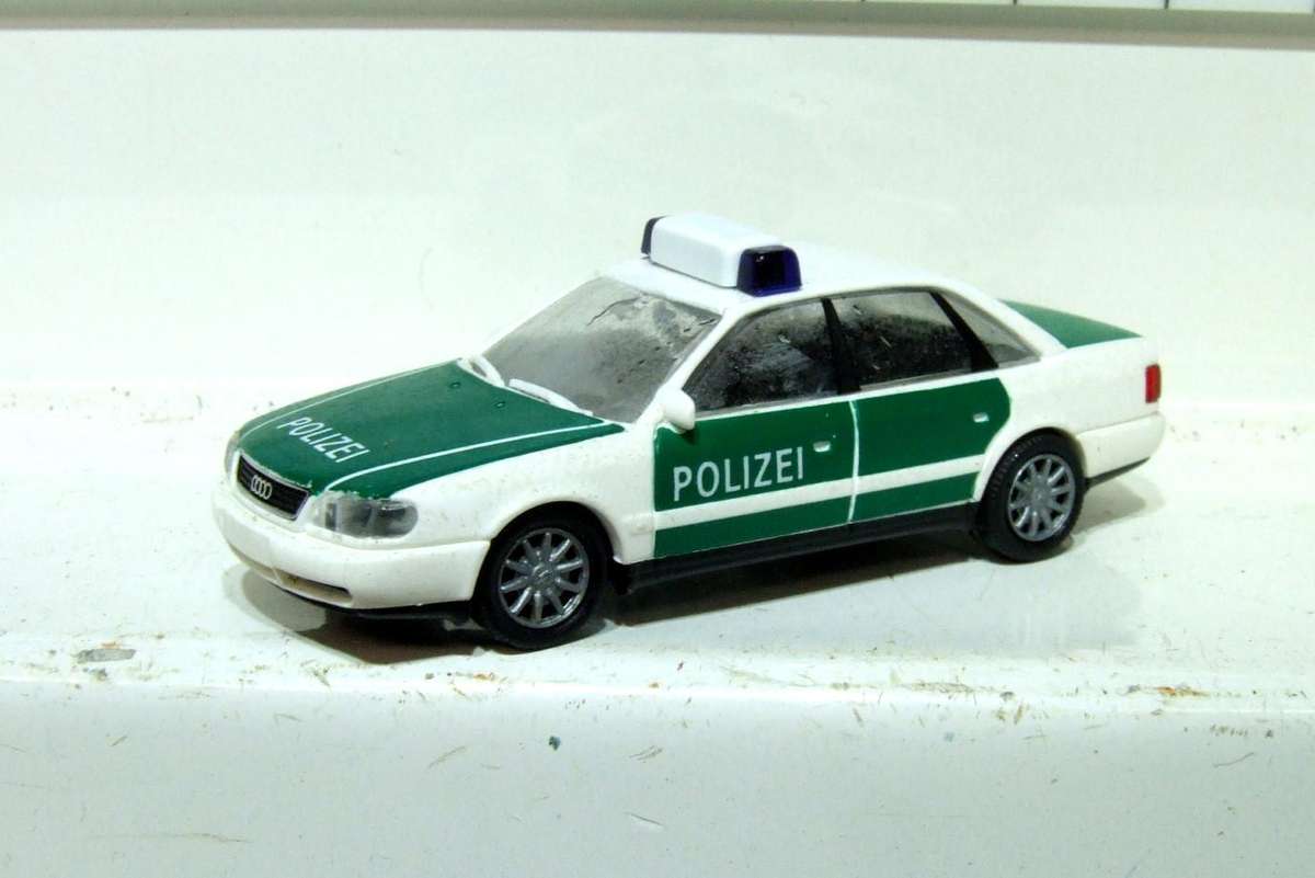 RIETZE HO: Highly Detailed AUDI A8 Polizei Car in Good Used Boxed Condition.(Germany)