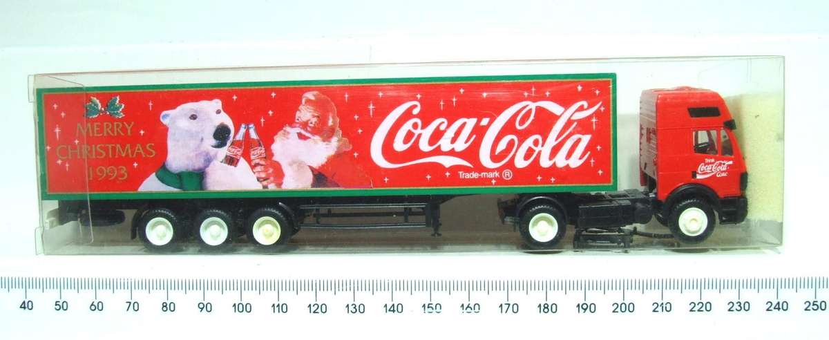 HERPA HO: Highly Detailed Coca-Cola Mercedes Benz Truck & Trailer  in Like New Boxed Condition.