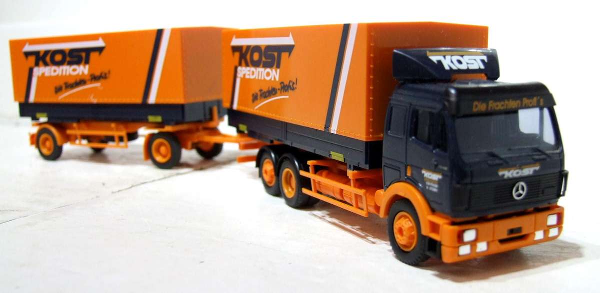 AMW HO: Highly Detailed " KOST" Mercedes Benz Truck & Trailer in Very Good Un-Boxed Condition.
