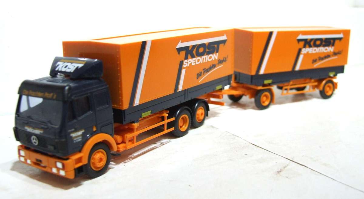 AMW HO: Highly Detailed " KOST" Mercedes Benz Truck & Trailer in Very Good Un-Boxed Condition.