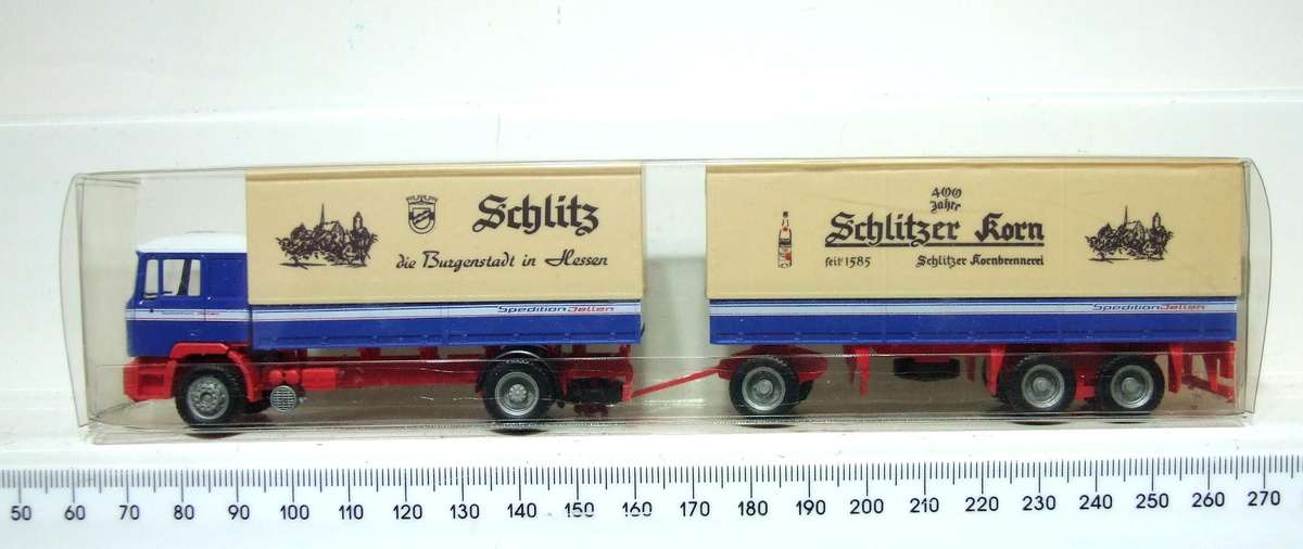 HERPA HO: Highly Detailed "SCHLITZER KORN" MAN Truck & Trailer in Good Un-Boxed Condition.
