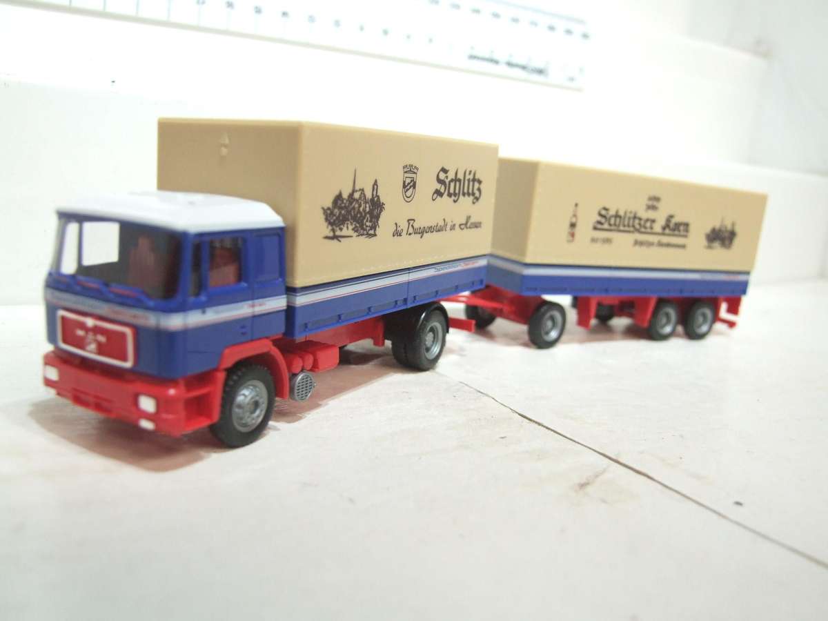 HERPA HO: Highly Detailed "SCHLITZER KORN" MAN Truck & Trailer in Good Un-Boxed Condition.