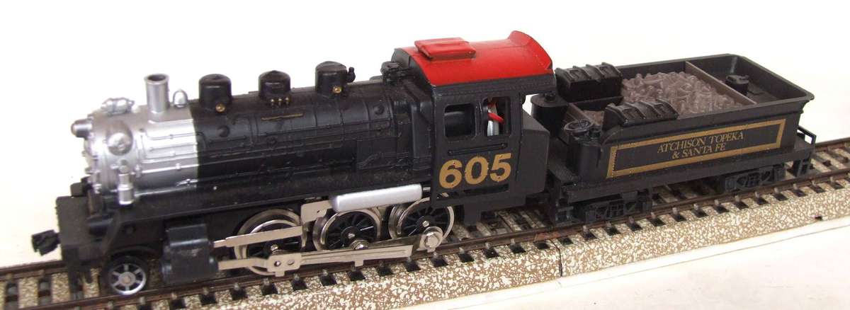 MODEL POWER HO:  SF 2-6-0 Locomotive with Water Tender in Good, Un-boxed and Used Condition.