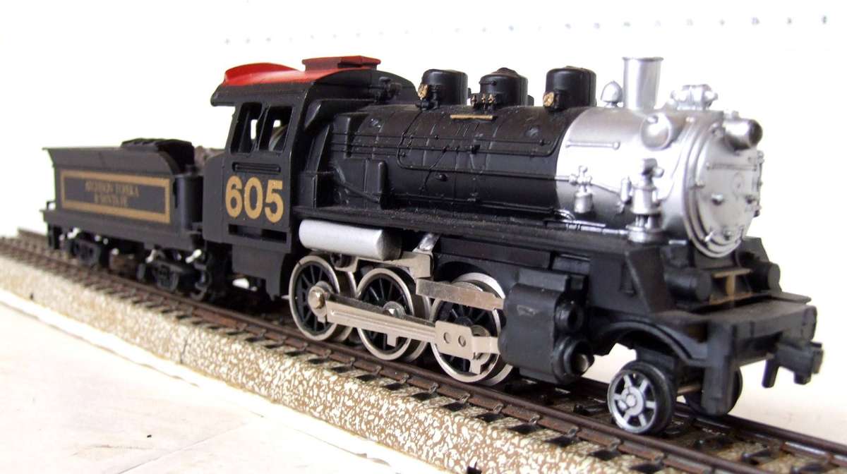 MODEL POWER HO:  SF 2-6-0 Locomotive with Water Tender in Good, Un-boxed and Used Condition.