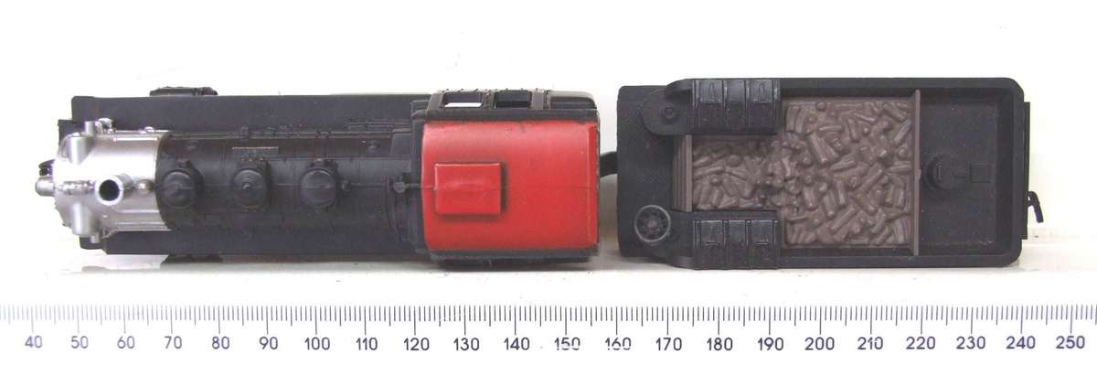 MODEL POWER HO:  SF 2-6-0 Locomotive with Water Tender in Good, Un-boxed and Used Condition.