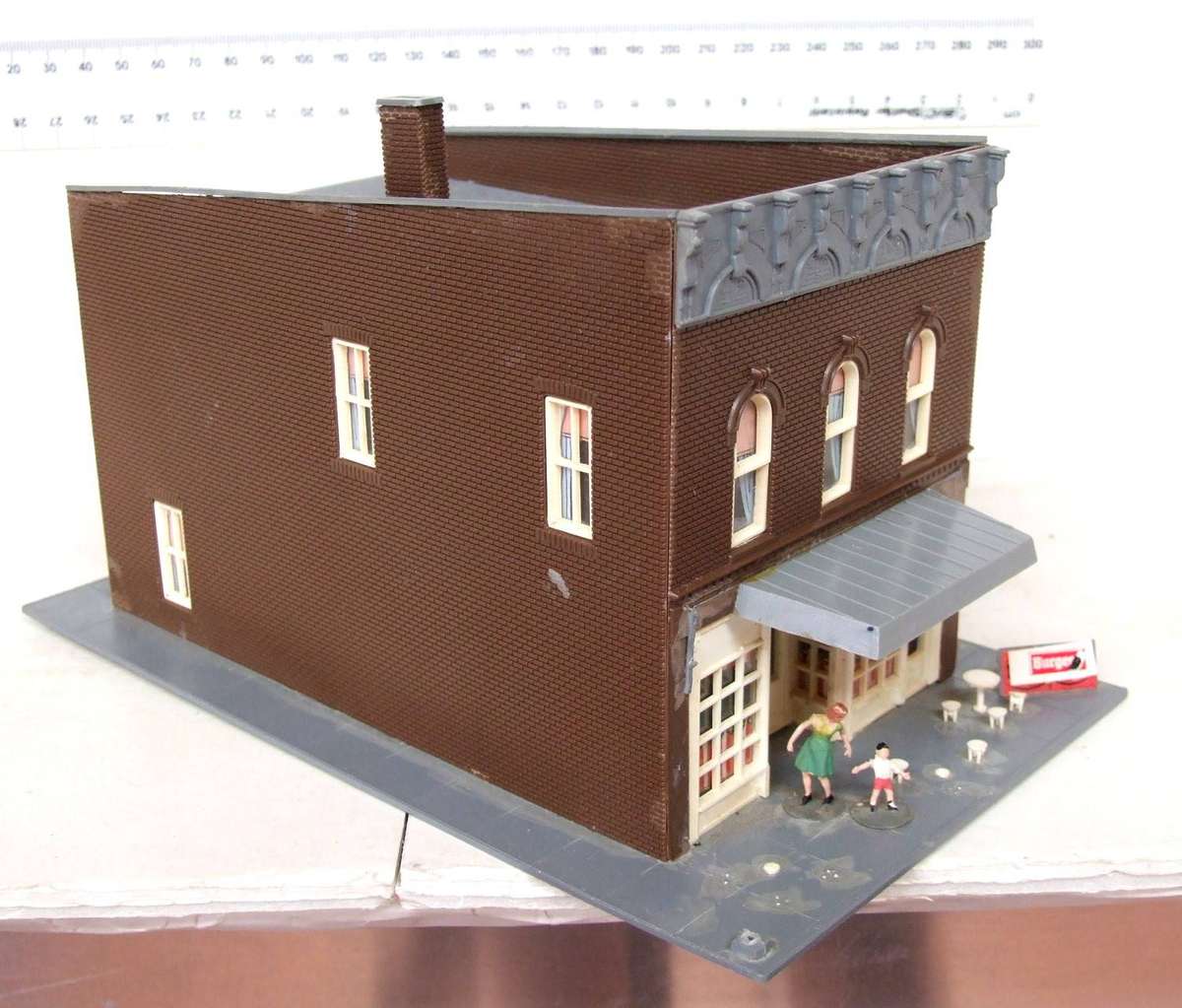 SCENERY HO:  On Auction is this European Plastic Multi Story Building in Fair Used Condition.