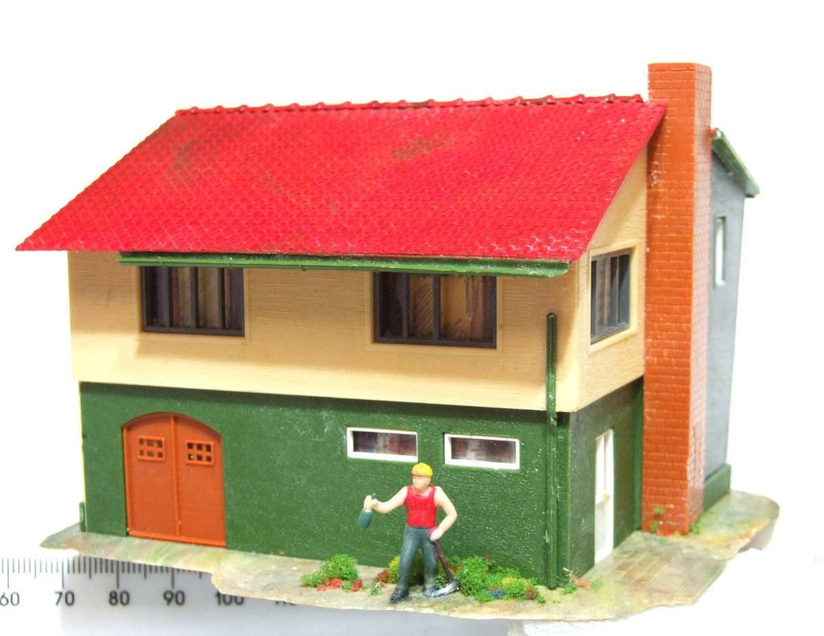 FALLER HO:  On Auction is this Plastic Building in Fair Used Condition.