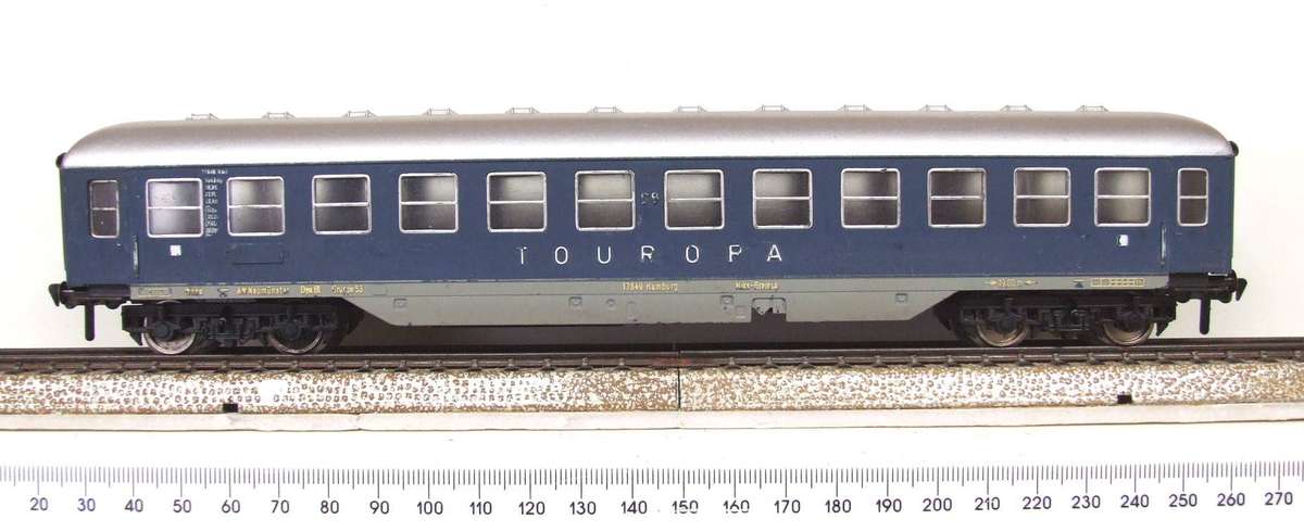 FLEISCHMANN HO: Vintage `DB TOROPA" 1st Class Passenger Coach in Fair un-boxed condition (Germany)