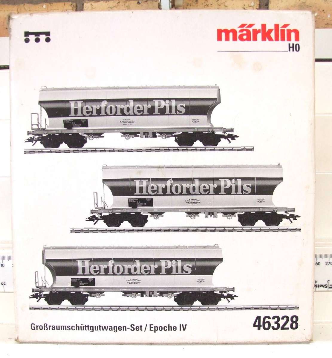 MARKLIN HO: `HERFORDER PILS` High Capacity Hopper Car Set(46328) in New Boxed condition (Germany)