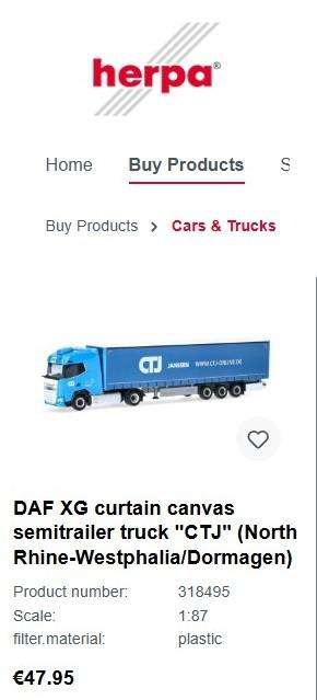 HERPA HO: Highly Detailed Coca-Cola Mercedes Benz Truck & Trailer  in Like New Boxed Condition.