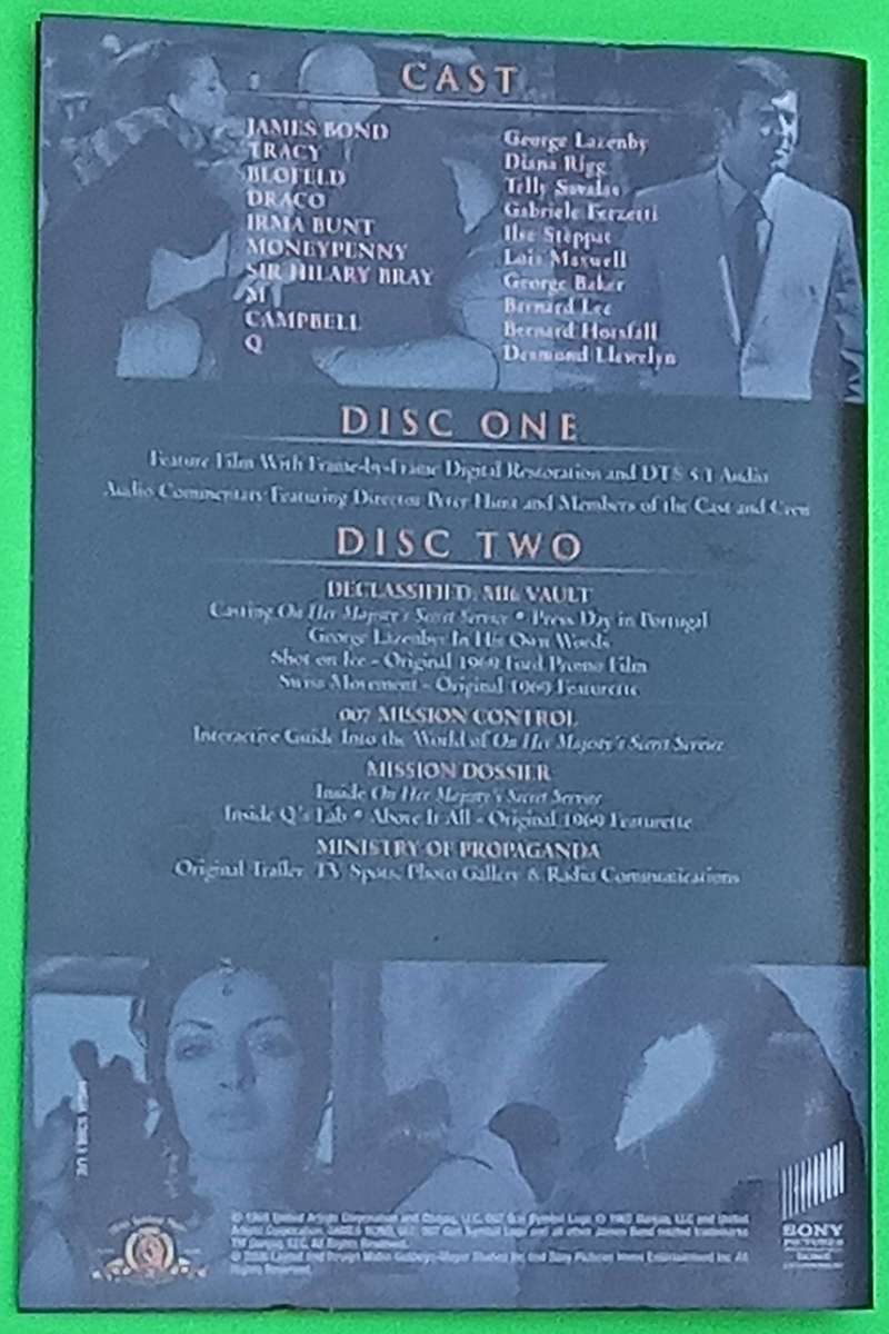 DVD- 007 On Her Majesty's Secret Service-Ultimate Edition 2 Disc DVD Set.