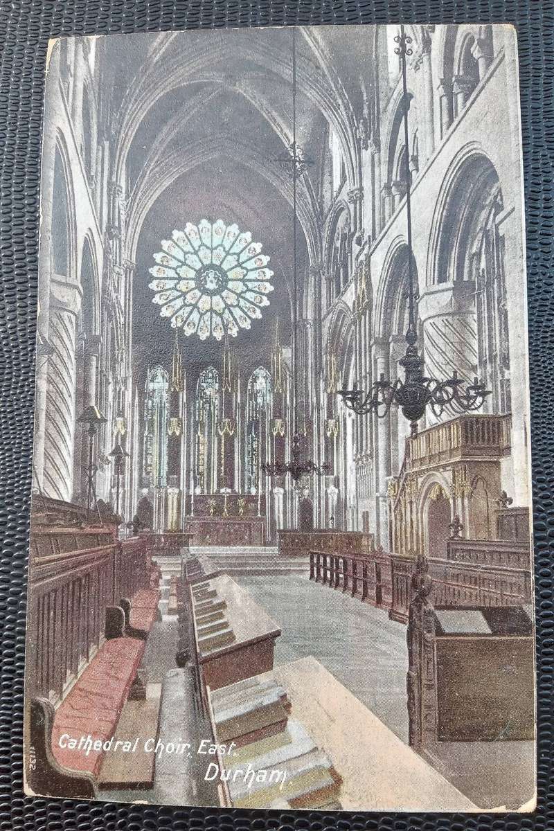 Post Card Cathedral Choir East Durham. Sheffield 1906 Cancel