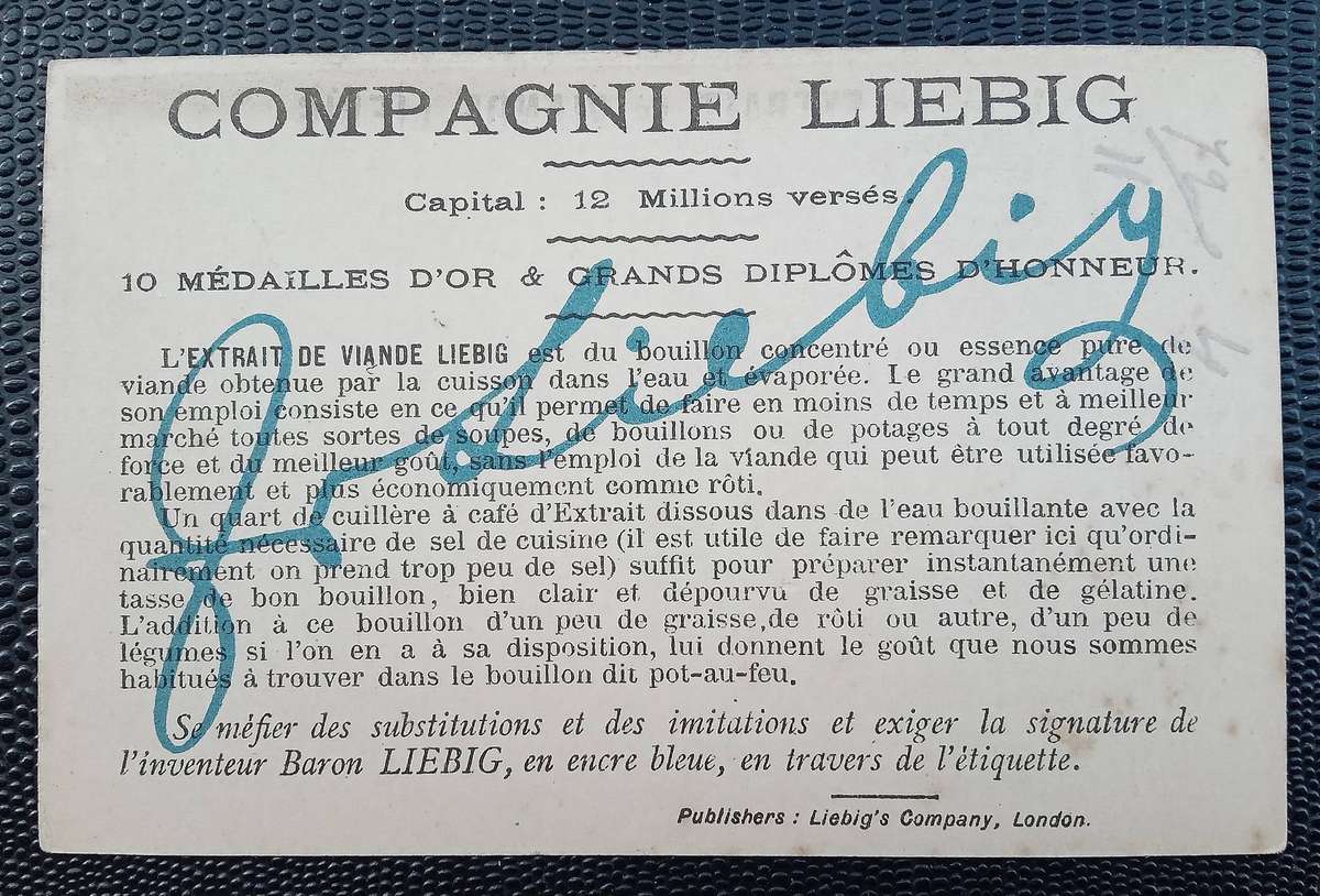 Advertising Card Extrait De Viande from The Liebig's Company London