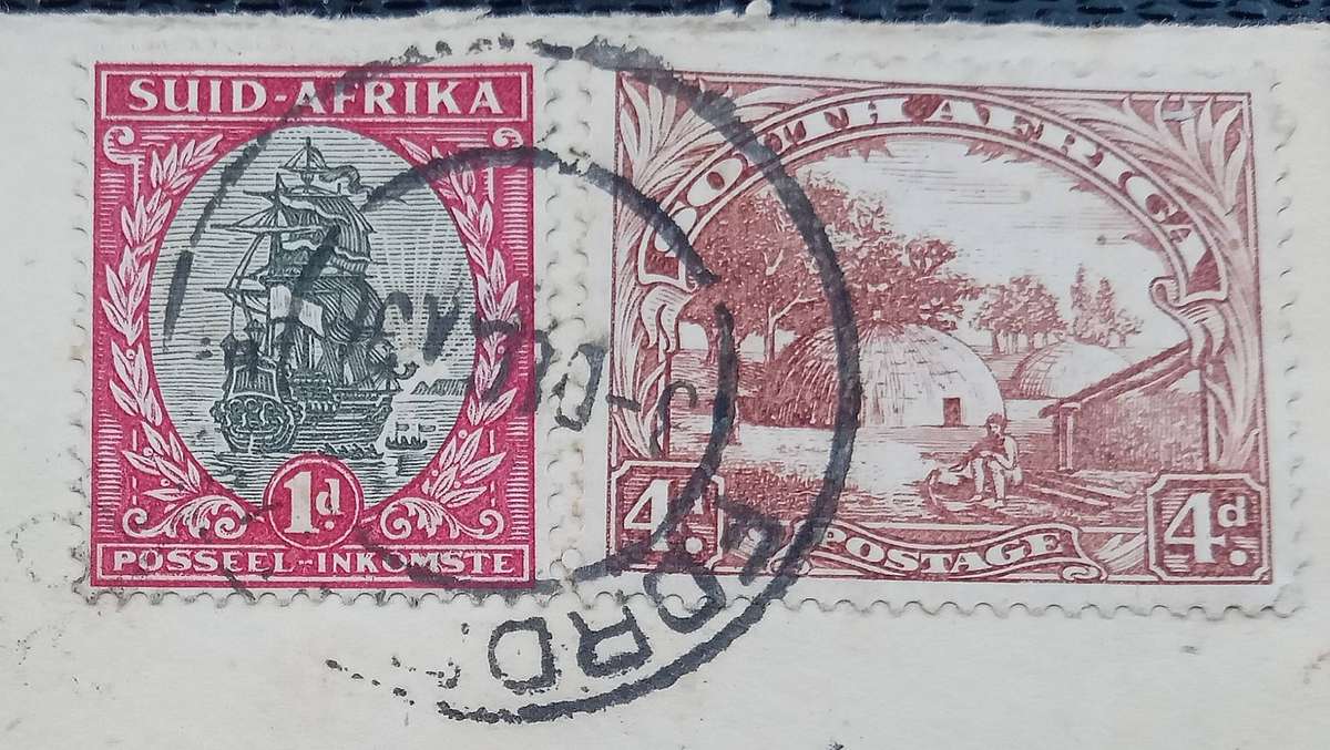 Mail/Postage/Domestic- Fordsburg Violet Cachet Registration Label and Cancel. De Aar Station Cancel
