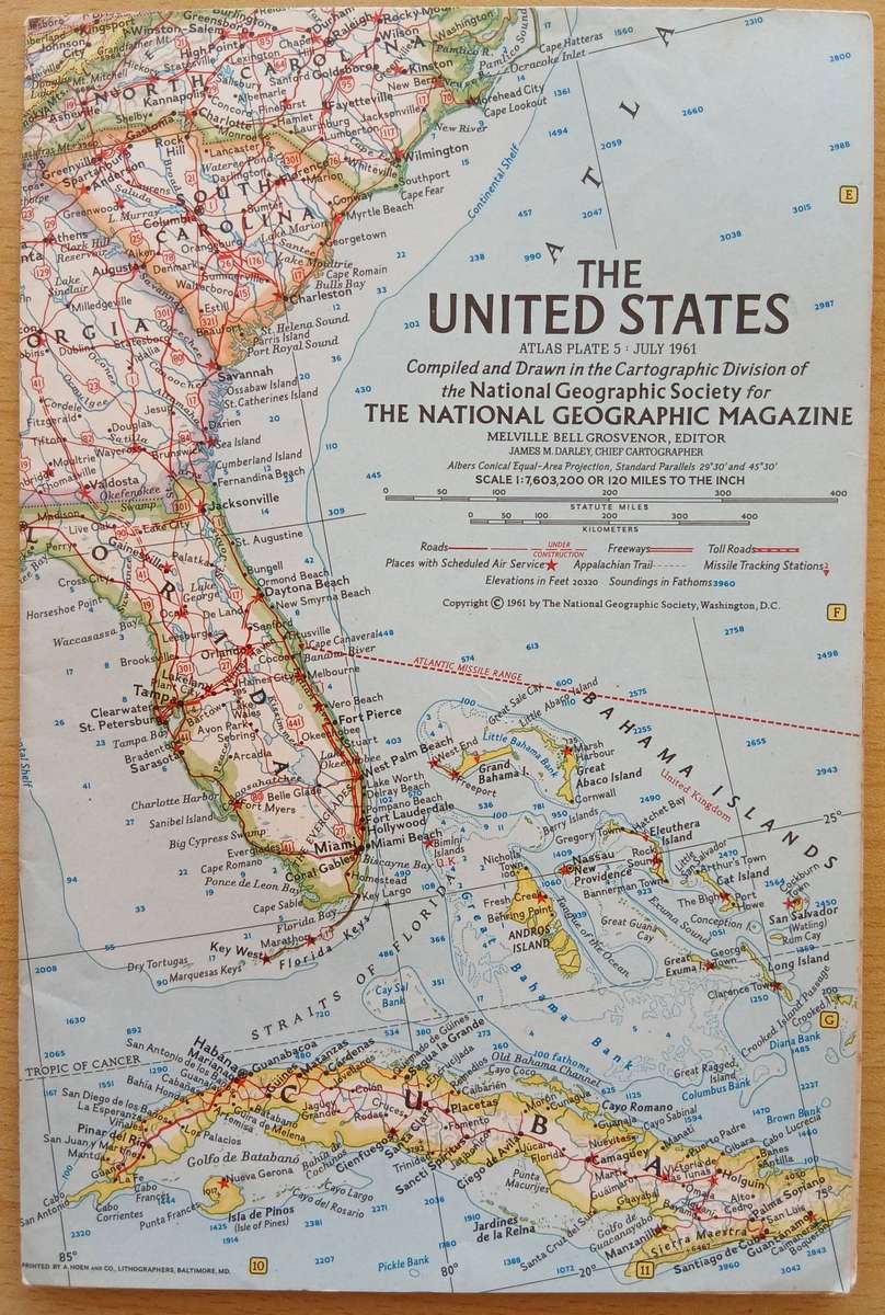 MAP - 1961 The United States Atlas Plate 5.