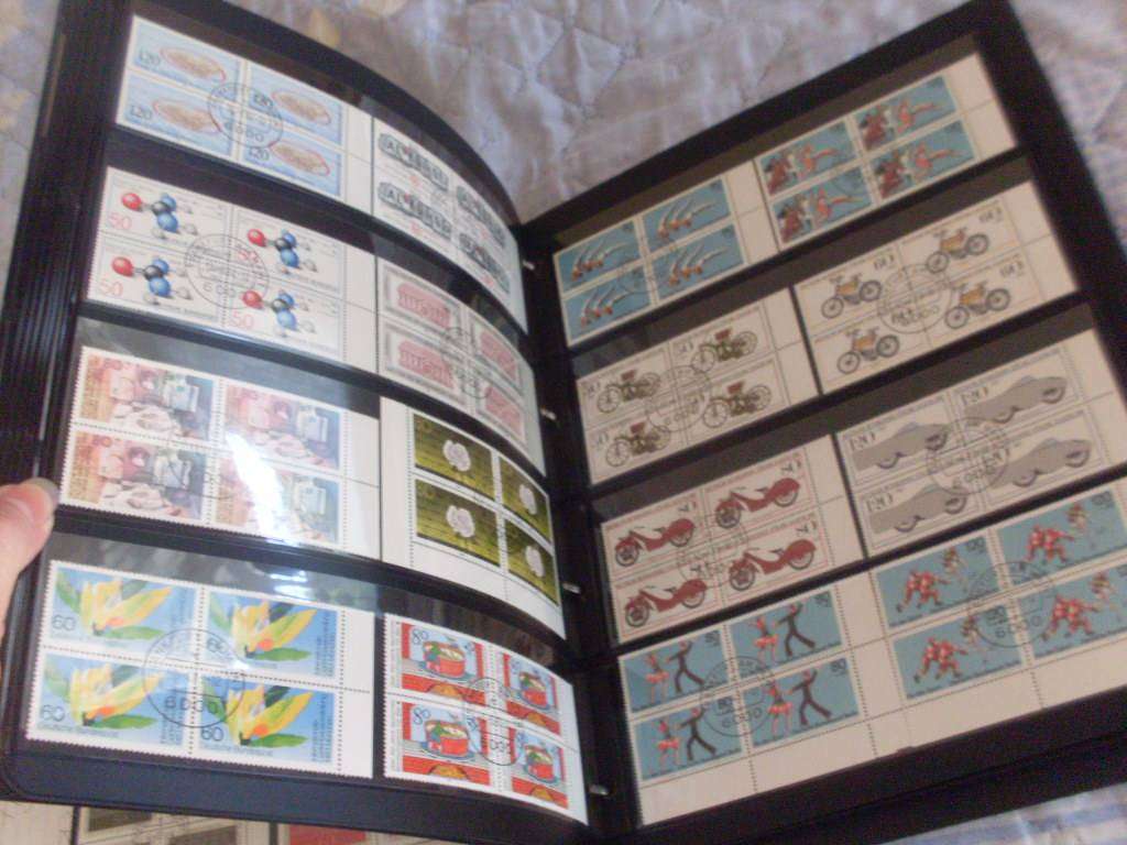 GERMAN FILE WITH + - 200 BLOCKS OF 4 POSTAGE STAMPS AND SOME SINGLES TOO