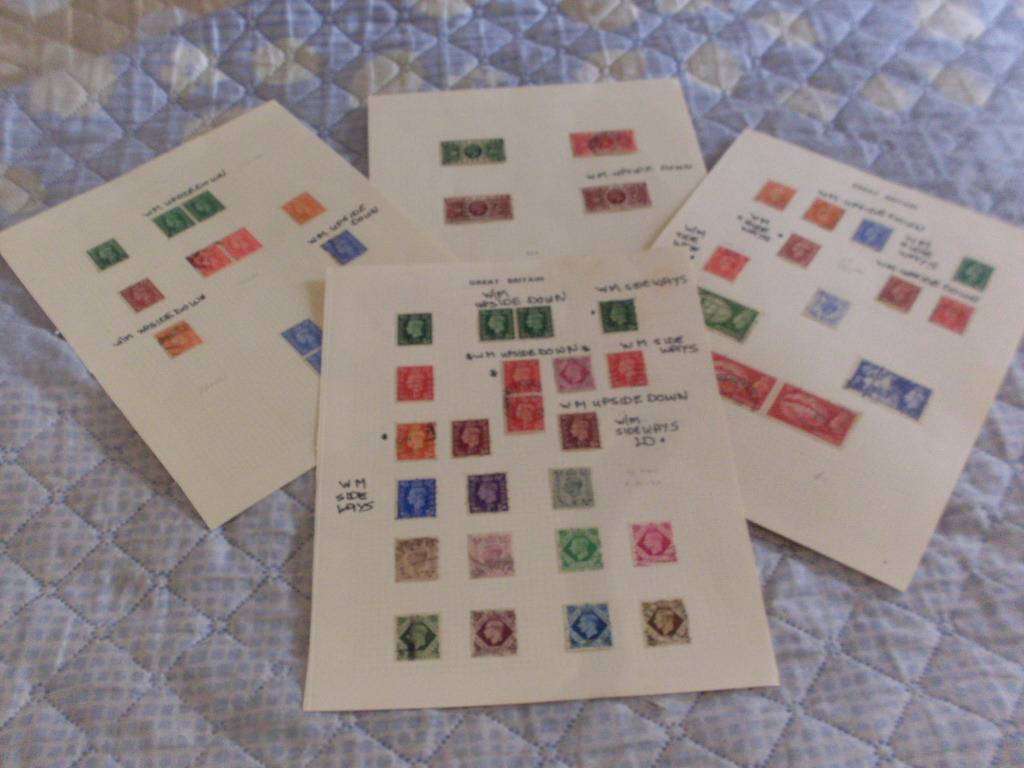 A COLLECTION OF VARIOUS GREAT BRITAIN WATERMARK ERRORS ( SIDEWAYS AND INVERTED )